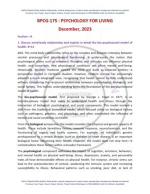 IGNOU BPCG-175 Previous Year Solved Question Paper English Medium (DEC 2023)