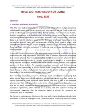 IGNOU BPCG-175 Previous Year Solved Question Paper English Medium (JUNE 2022)