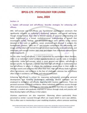 IGNOU BPCG-175 Previous Year Solved Question Paper English Medium (JUNE 2024)