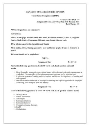 IGNOU BPCS-187 Solved Assignment 2025-26 English Medium