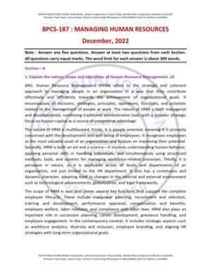 IGNOU BPCS-187 Previous Year Solved Question Paper English Medium (DEC 2022)