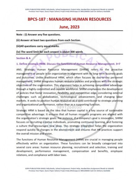IGNOU BPCS-187 Previous Year Solved Question Paper English Medium (JUNE 2023)