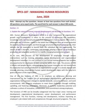 IGNOU BPCS-187 Previous Year Solved Question Paper English Medium (JUNE 2024)