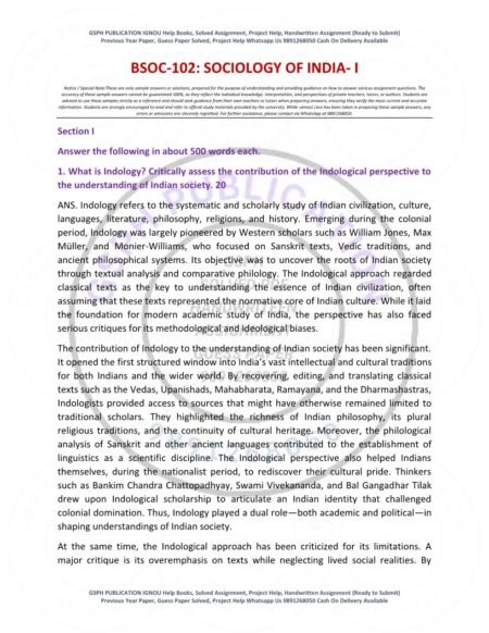 IGNOU BSOC-102 Solved Assignment 2025-26 English Medium