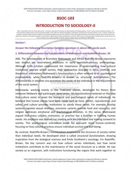 IGNOU BSOC-103 Solved Assignment 2025-26 English Medium