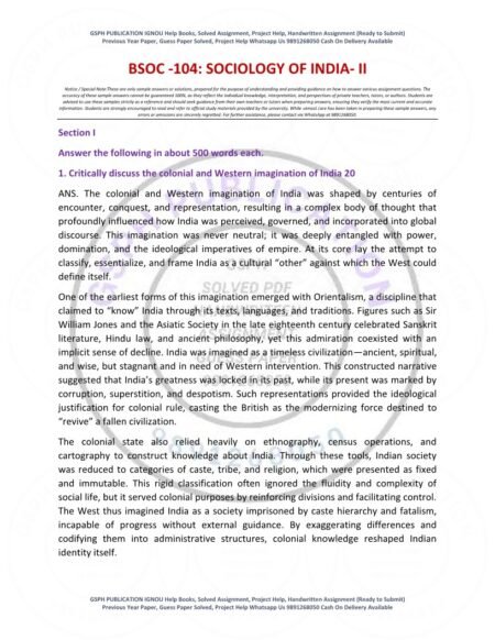 IGNOU BSOC-104 Solved Assignment 2025-26 English Medium