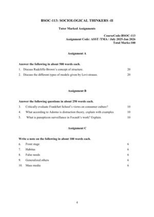 IGNOU BSOC-113 Solved Assignment 2025-26 English Medium