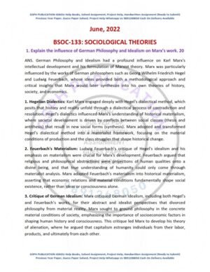 IGNOU BSOC-133 Previous Year Solved Question Paper English Medium (JUNE 2022)