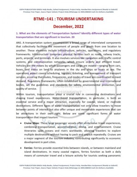 IGNOU BTME-141 Previous Year Solved Question Paper English Medium (Dec 2022)