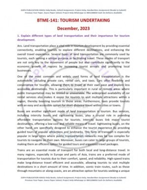 IGNOU BTME-141 Previous Year Solved Question Paper English Medium (Dec 2023)