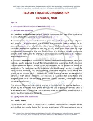 IGNOU ECO-01 Previous Year Solved Question Paper English Medium (Dec 2020)