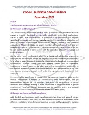 IGNOU ECO-01 Previous Year Solved Question Paper English Medium (Dec 2021)