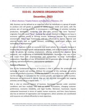 IGNOU ECO-01 Previous Year Solved Question Paper English Medium (Dec 2023)