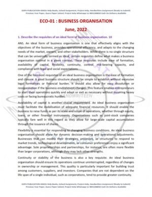IGNOU ECO-01 Previous Year Solved Question Paper English Medium (June 2022)