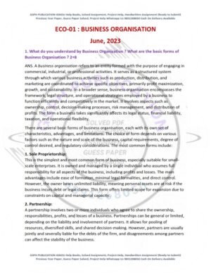 IGNOU ECO-01 Previous Year Solved Question Paper English Medium (June 2023)