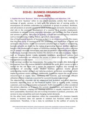 IGNOU ECO-01 Previous Year Solved Question Paper English Medium (June 2024)