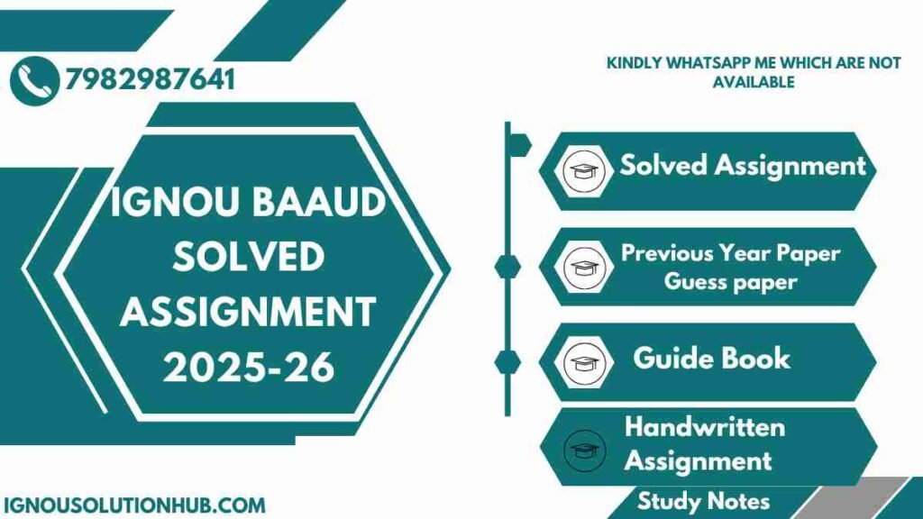 IGNOU BAAUD Solved Assignment 2025-26