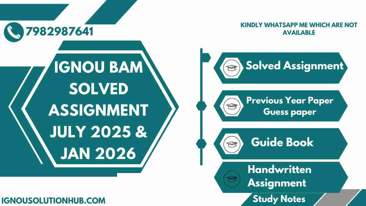 IGNOU BAM Solved Assignment July 2025 & January 2026