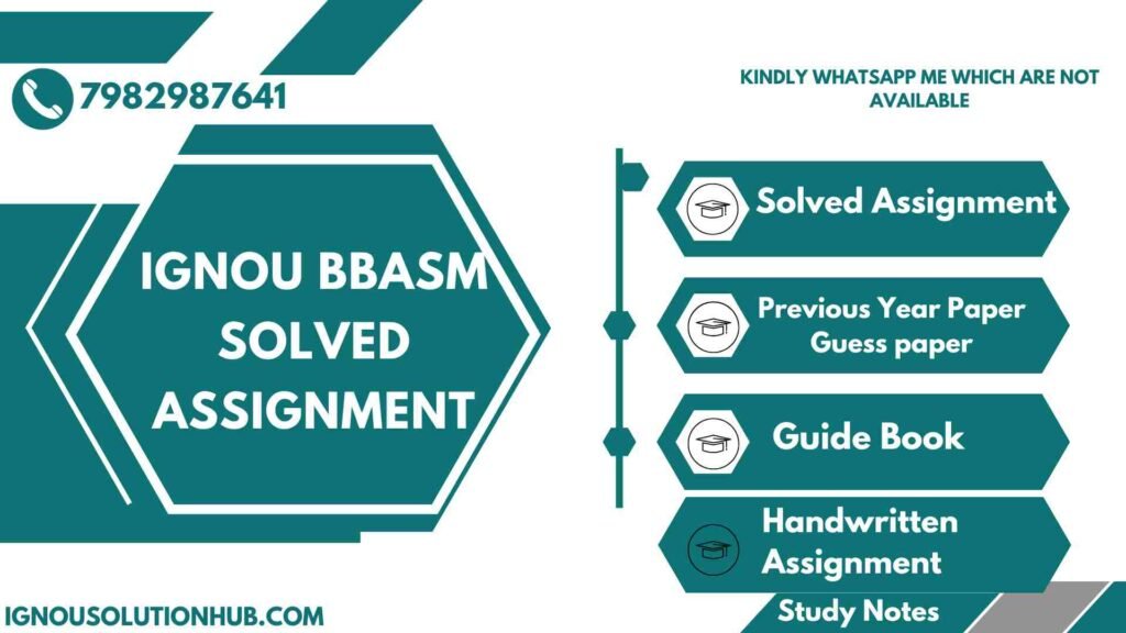 IGNOU BBASM Solved Assignment