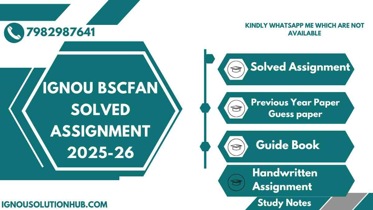 IGNOU BSCFAN Solved Assignment 2025-26