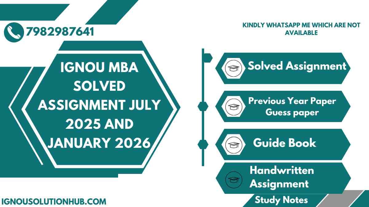 IGNOU MBA Solved Assignment July 2025 and January 2026
