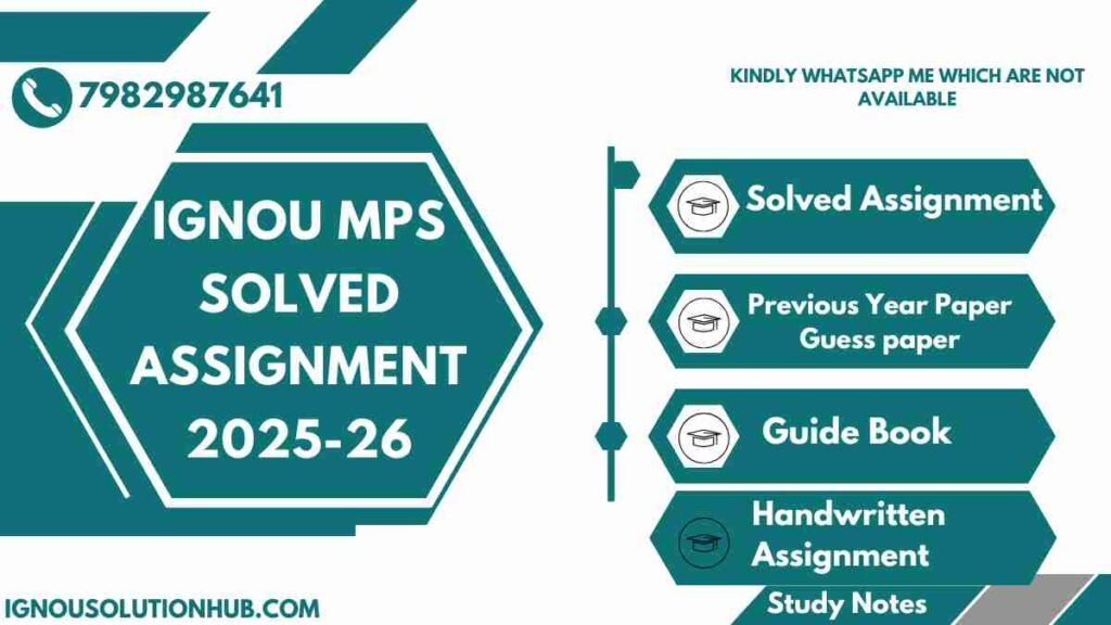 IGNOU MPS Solved Assignment 2025-26 - IGNOU Solved Assignment