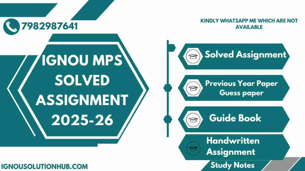 IGNOU MPS Solved Assignment 2025-26