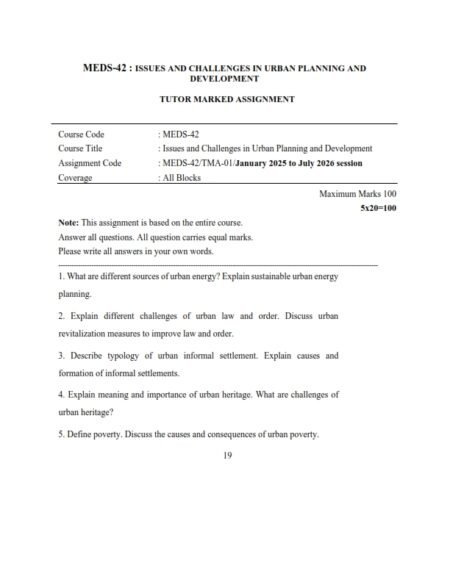 IGNOU MEDS-042 Solved Assignment 2025-26 English Medium