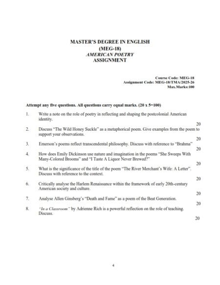 IGNOU MEG-018 Solved Assignment 2025-26 English Medium