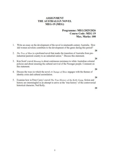 IGNOU MEG-019 Solved Assignment 2025-26 English Medium