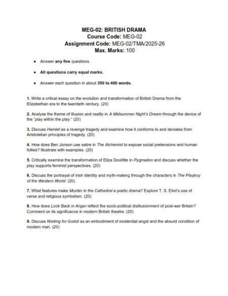 IGNOU MEG-02 Solved Assignment 2025-26 English Medium
