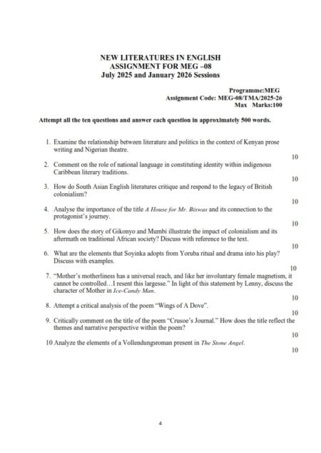 IGNOU MEG-09 Solved Assignment 2025-26 English Medium