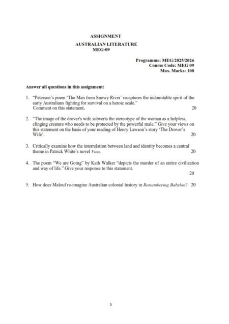 IGNOU MEG-09 Solved Assignment 2025-26 English Medium