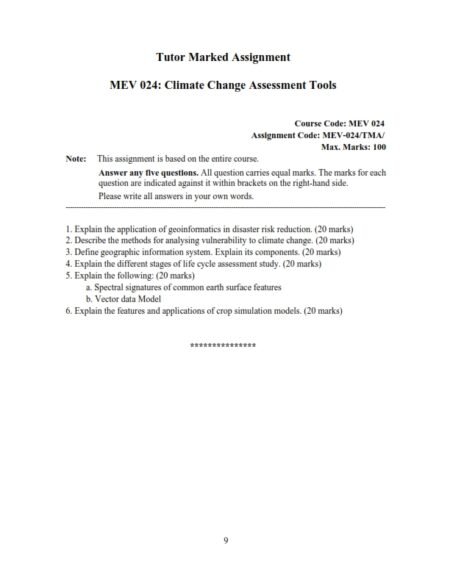 IGNOU MEV-024 Solved Assignment 2025-26 English Medium
