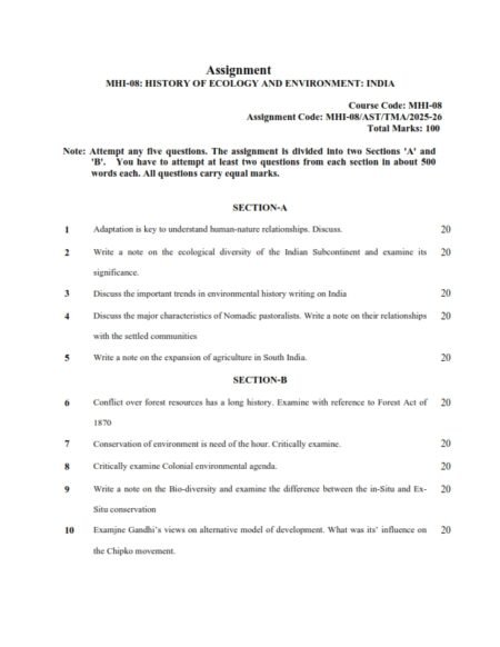 IGNOU MHI-08 Solved Assignment 2025-26 English Medium
