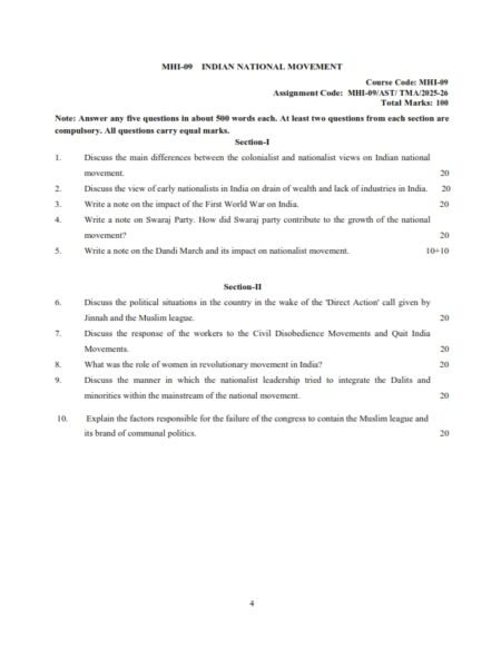 IGNOU MHI-09 Solved Assignment 2025-26 English Medium