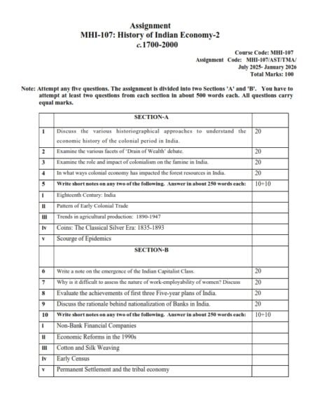 IGNOU MHI-107 Solved Assignment 2025-26 English Medium