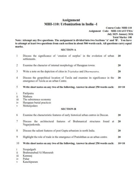 IGNOU MHI-110 Solved Assignment 2025-26 English Medium