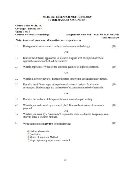 IGNOU MLIE-102 Solved Assignment 2025-26 English Medium