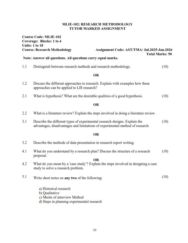 IGNOU MLIE-102 Solved Assignment 2025-26 English Medium