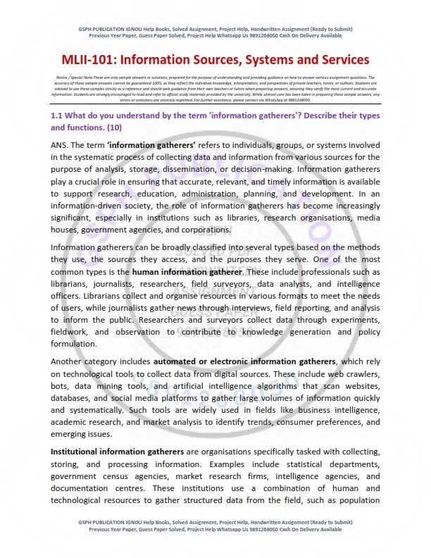 IGNOU MLII-101 Solved Assignment 2025-26 English Medium