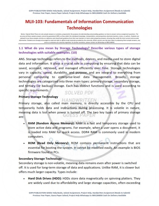 IGNOU MLII-103 Solved Assignment 2025-26 English Medium