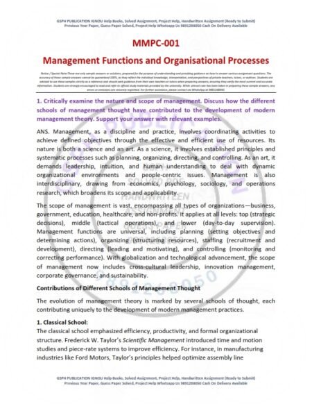 IGNOU MMPC-01 Solved Assignment 2025-26 English Medium