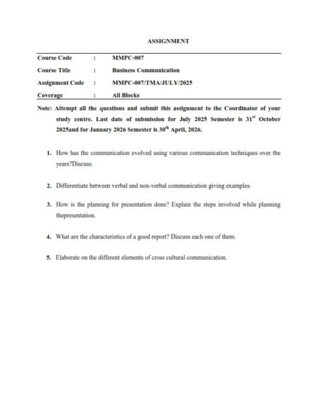 IGNOU MMPC-07 Solved Assignment 2025-26 English Medium