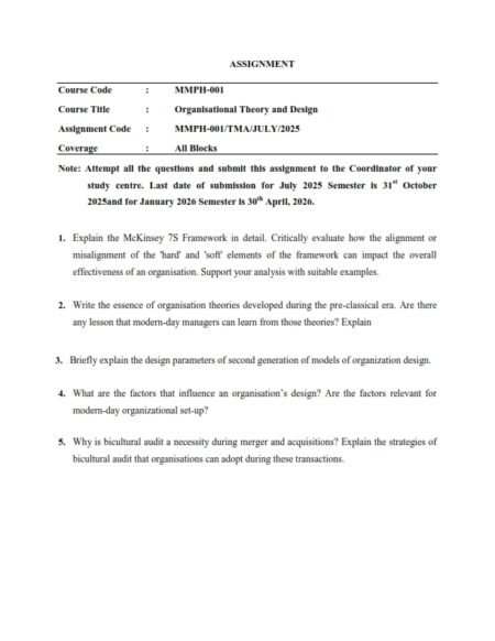 IGNOU MMPH-01 Solved Assignment 2025-26 English Medium