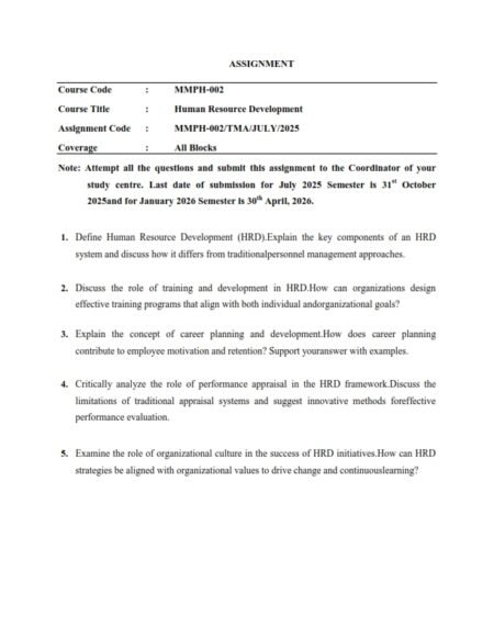 IGNOU MMPH-02 Solved Assignment 2025-26 English Medium