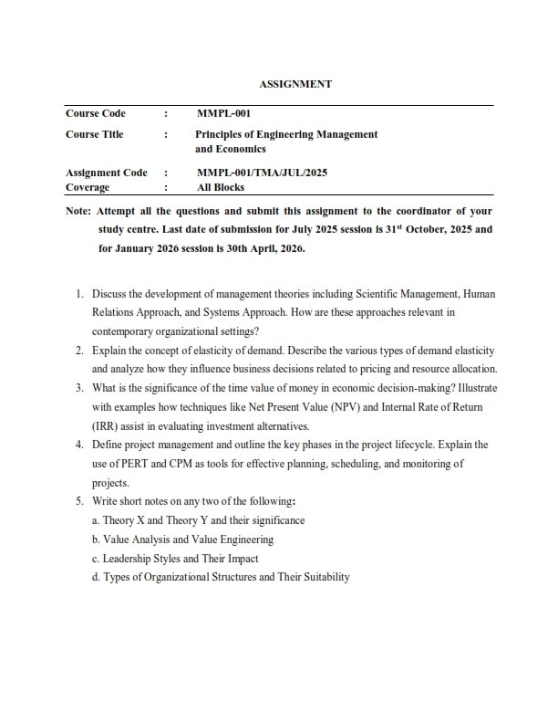 IGNOU MMPL-01 Solved Assignment 2025-26 English Medium