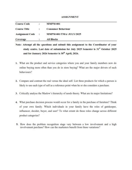 IGNOU MMPM-01 Solved Assignment 2025-26 English Medium