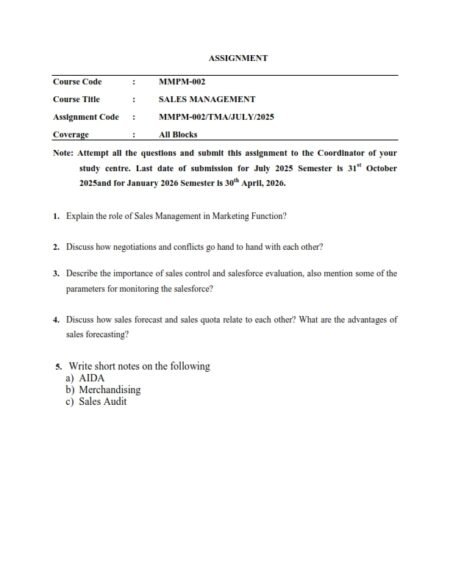 IGNOU MMPM-02 Solved Assignment 2025-26 English Medium