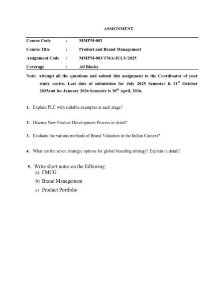 IGNOU MMPM-03 Solved Assignment 2025-26 English Medium